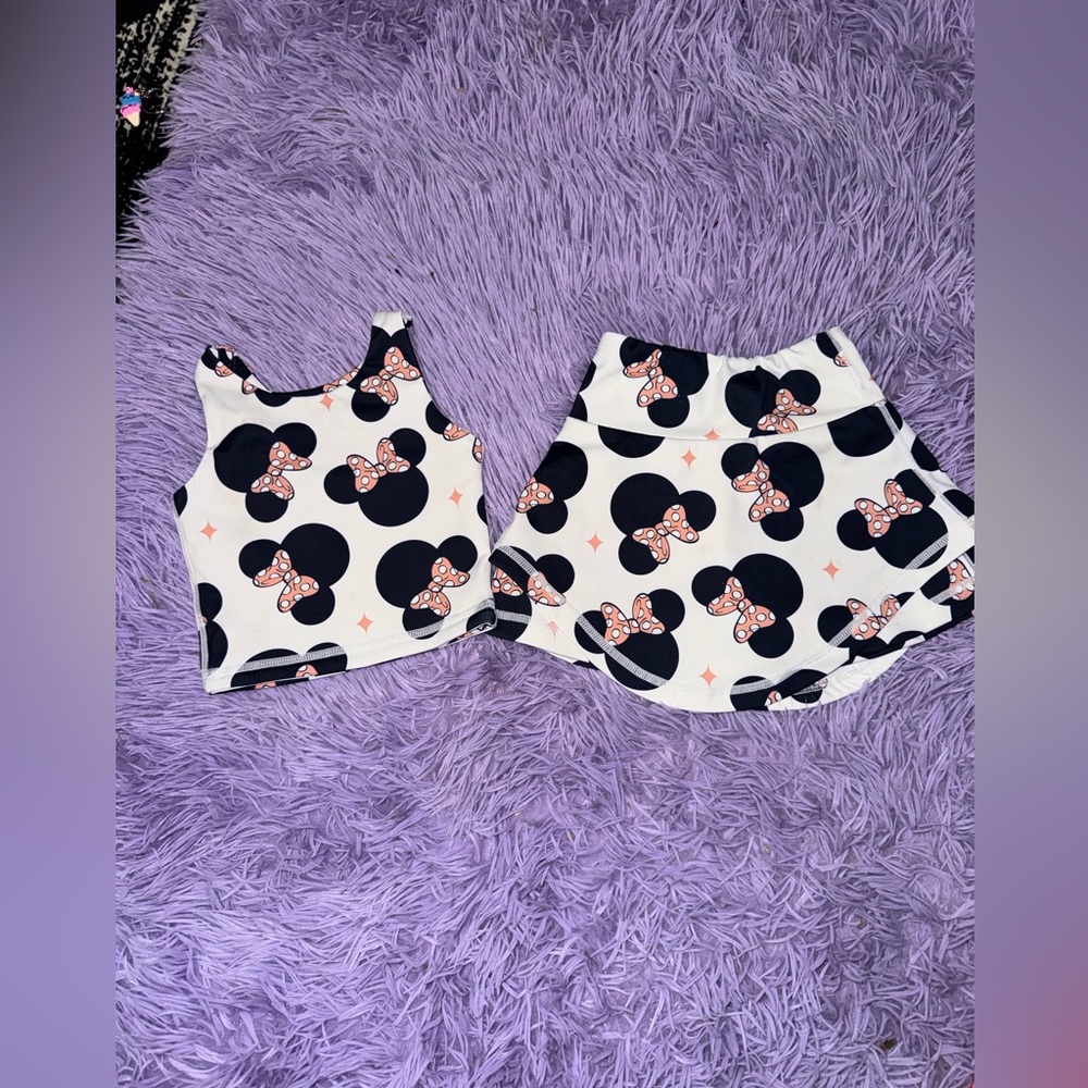 Kids Matching Set with Bow Print